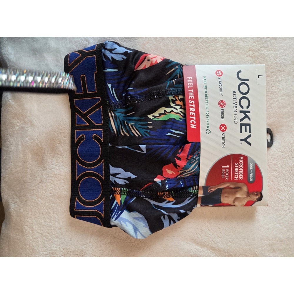 Jockey Men's Active Microfiber Stretch Boxer Briefs Forest Size Medium